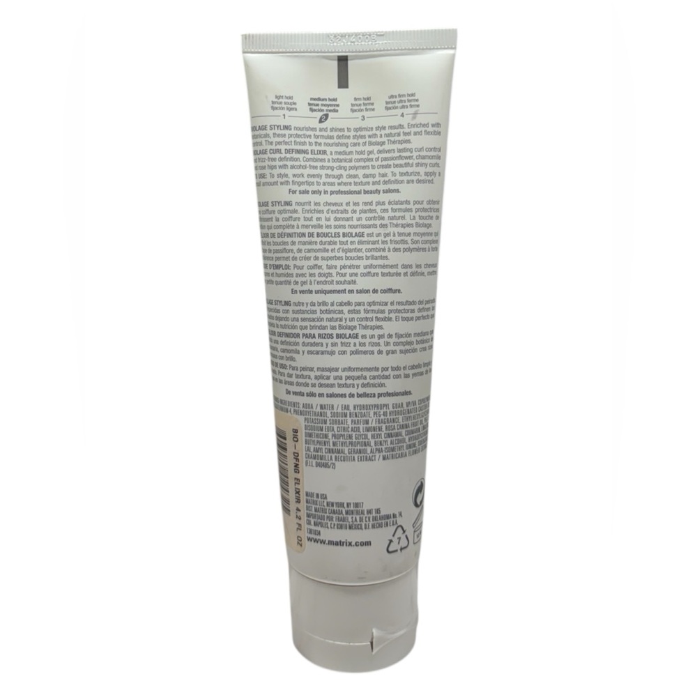 (2) Matrix Biolage Curl Defining Elixir Agave 4.2 oz Alcohol Free Curl Gel Leaf - Picture 4 of 4